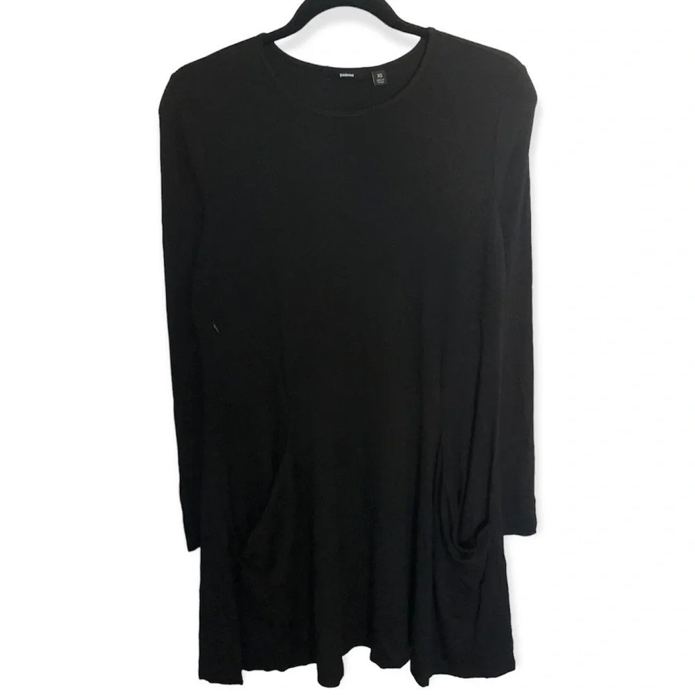 Betabrand Black Modal Silk Jersey Sweatershirt Travel dress